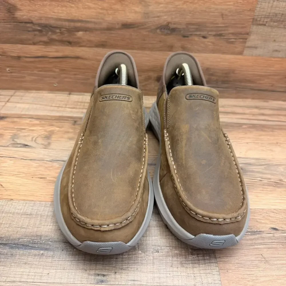 Skechers Men’s size 9.5 Tan Brown Slip-On Casual Loafers